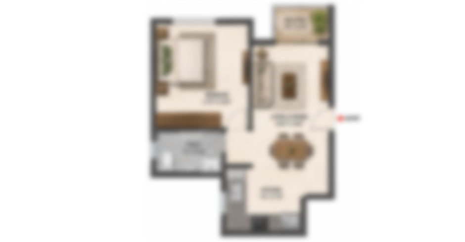 Raj Kalyan West 2 BHK Floor Plan